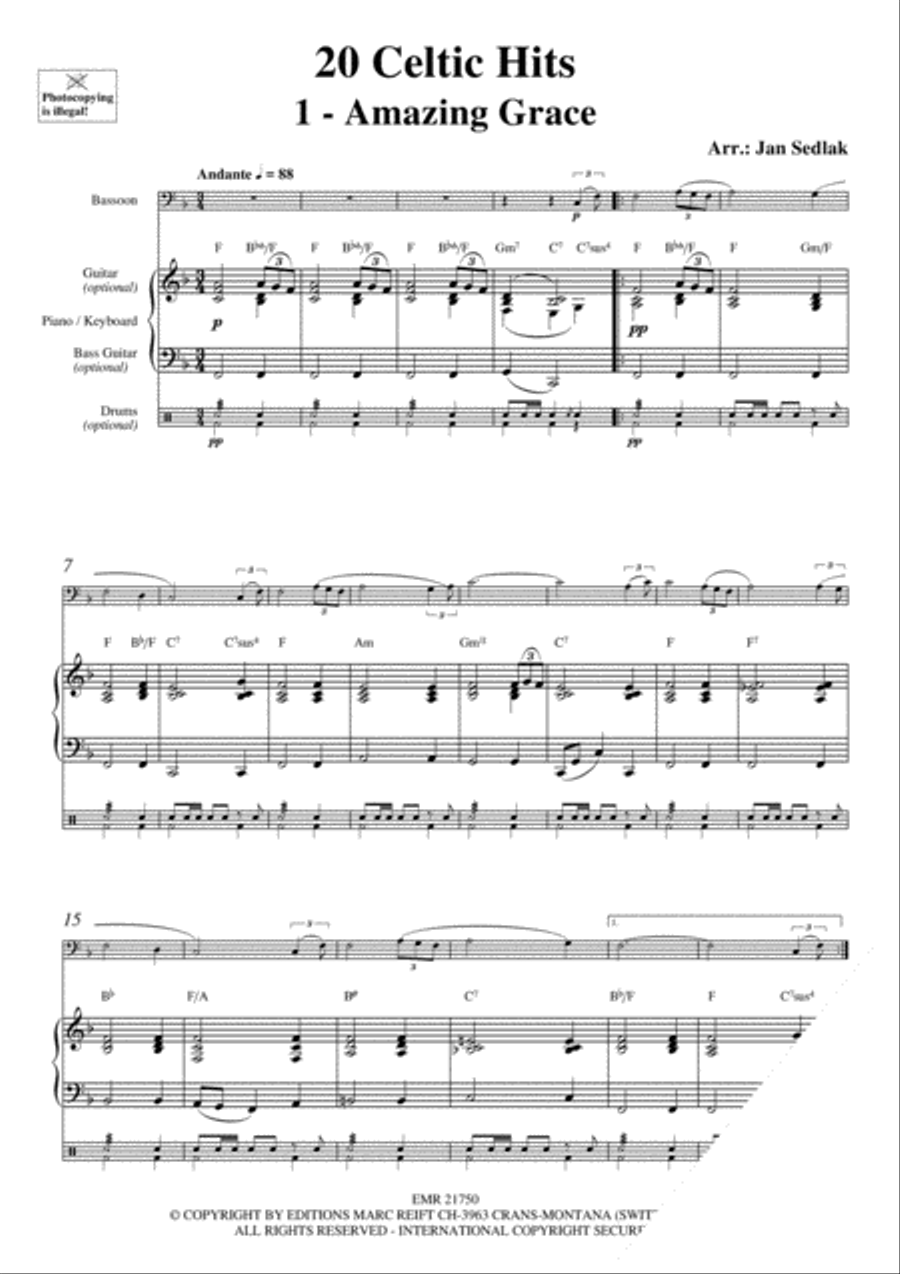 20 Celtic Hits Bassoon Solo scores gallery preview page 3