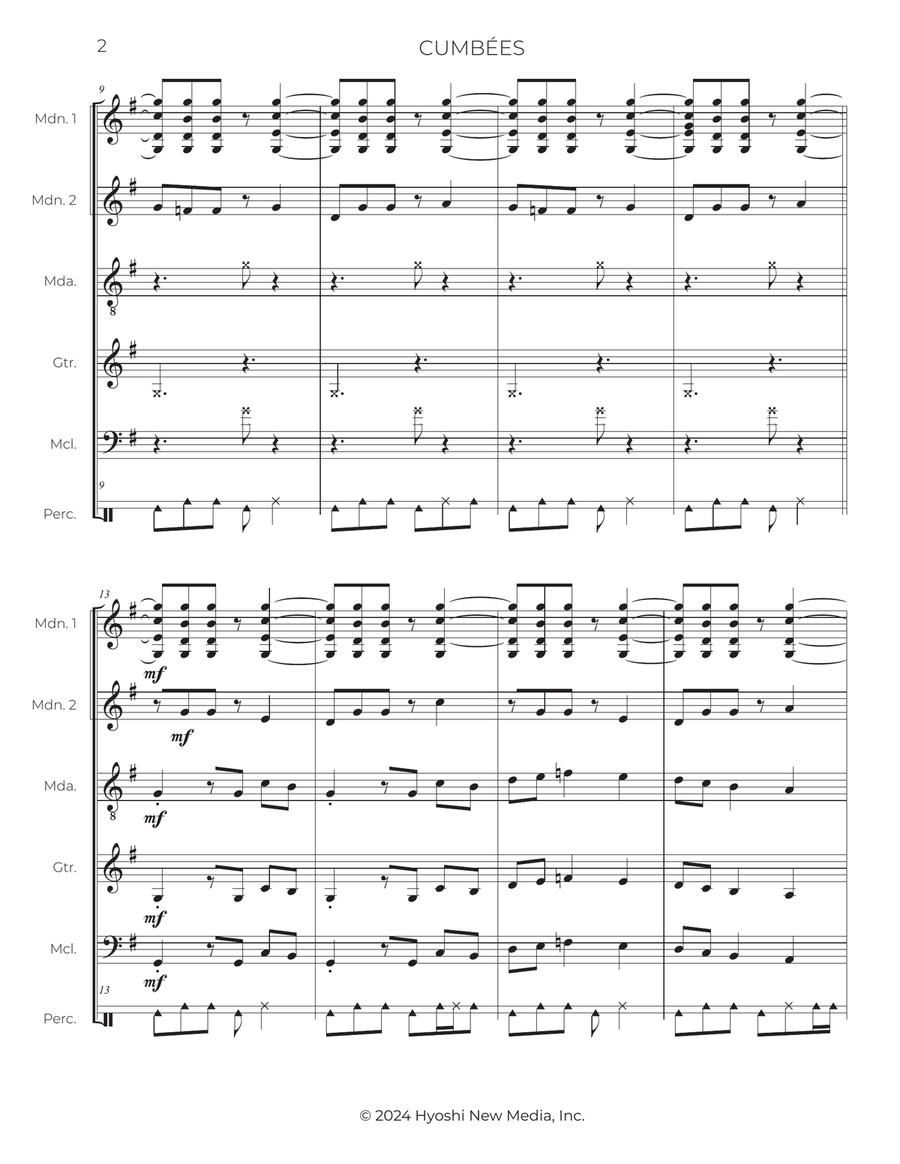 Cumbées from Códice Saldívar No. 4 - Score Only Small Ensemble scores gallery preview page 3