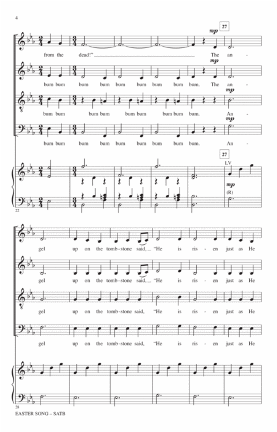 Easter Song 4-Part scores gallery preview page 3