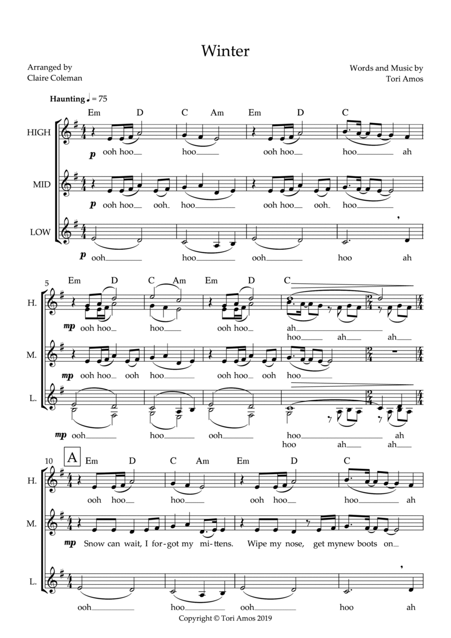 Winter A Cappella scores gallery preview page 1