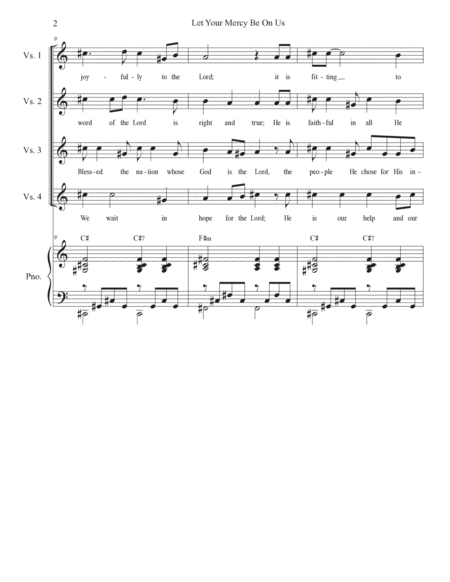 Let Your Mercy Be On Us (Psalm 33) (Unison choir) image number null