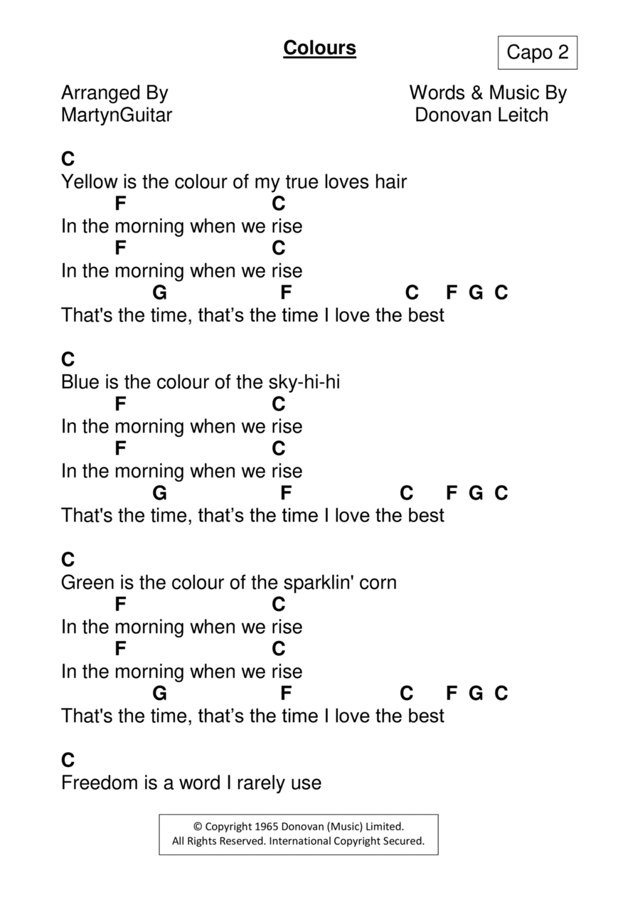 Colours Guitar scores gallery preview page 1
