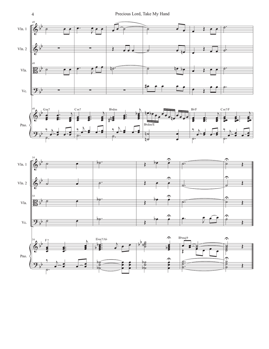 Precious Lord, Take My Hand (String Quartet and Piano) Piano Quintet scores gallery preview page 5