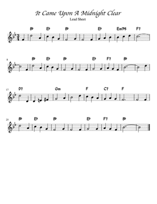 It Came Upon A Midnight Clear Lead Sheet