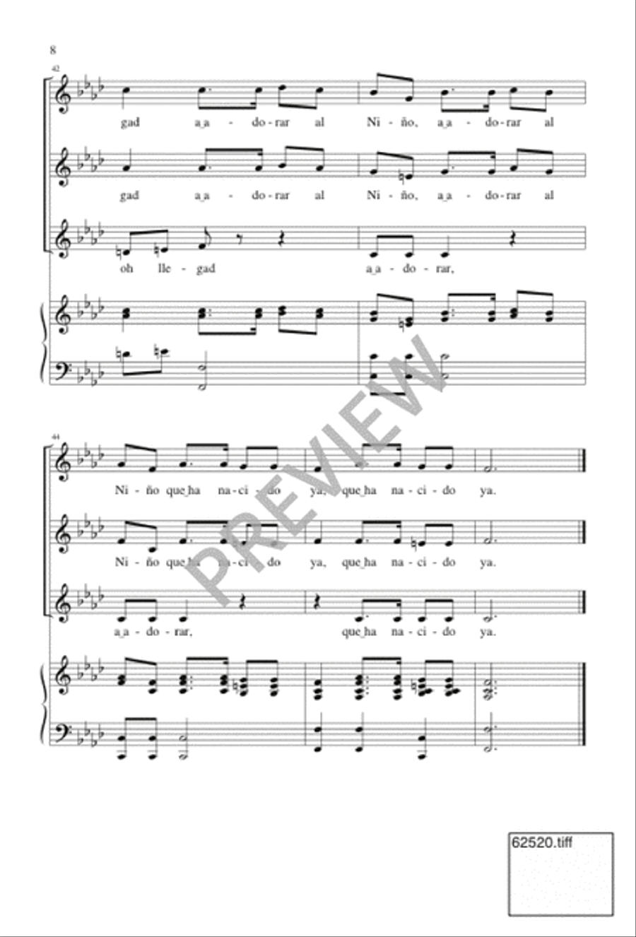 In the Night / En la Noche 3-Part scores gallery preview page 8