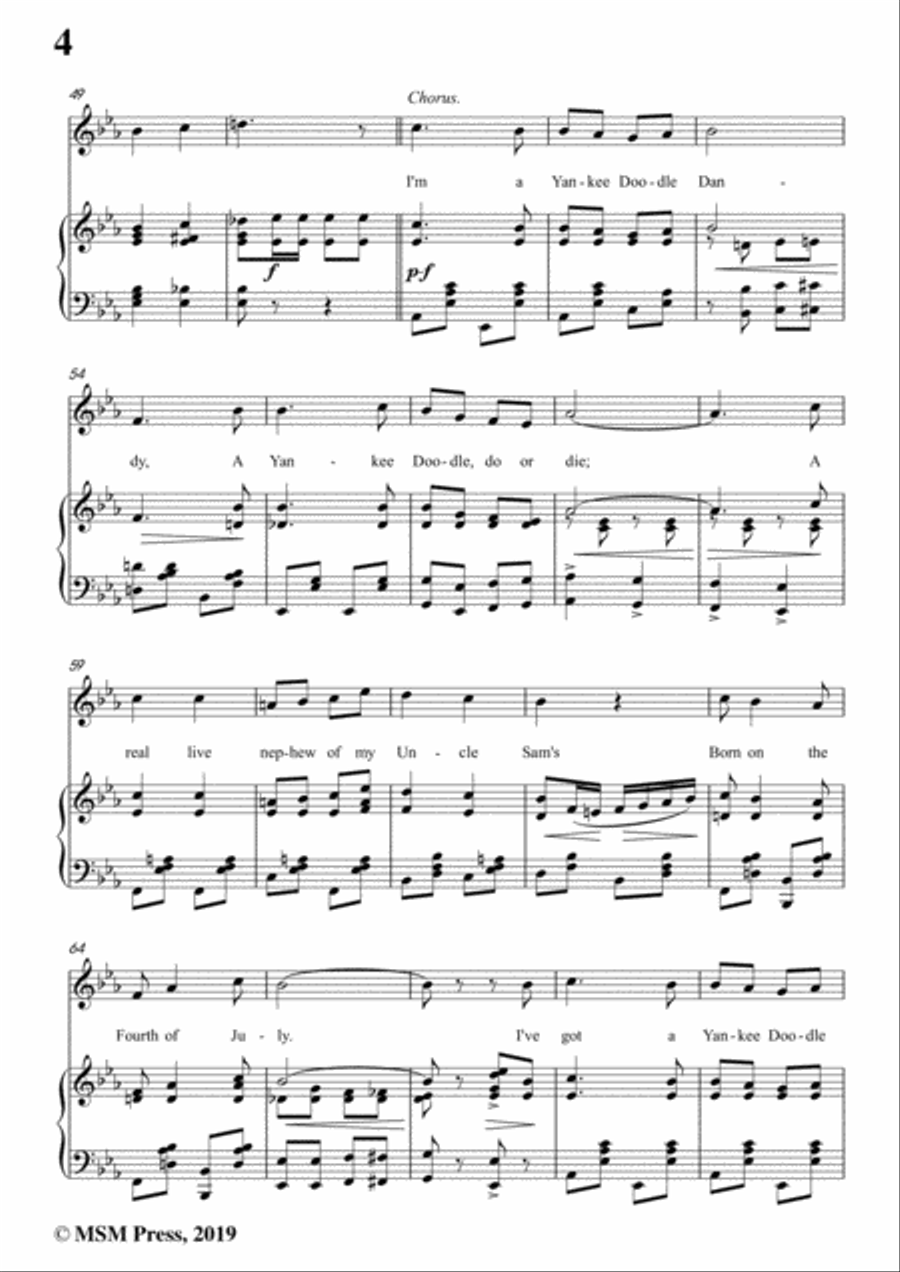 George M. Cohan-Yankee Doodle Boy,in E flat Major,for Voice&Piano Voice scores gallery preview page 6