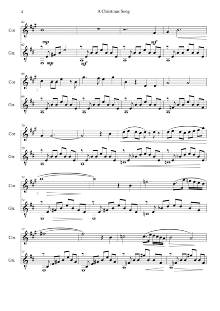 A Christmas Song for cor anglais and guitar English Horn scores gallery preview page 4