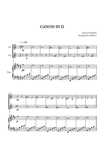 Canon in D | Pachelbel | Horn in F Duet | Piano accompaniment image number null