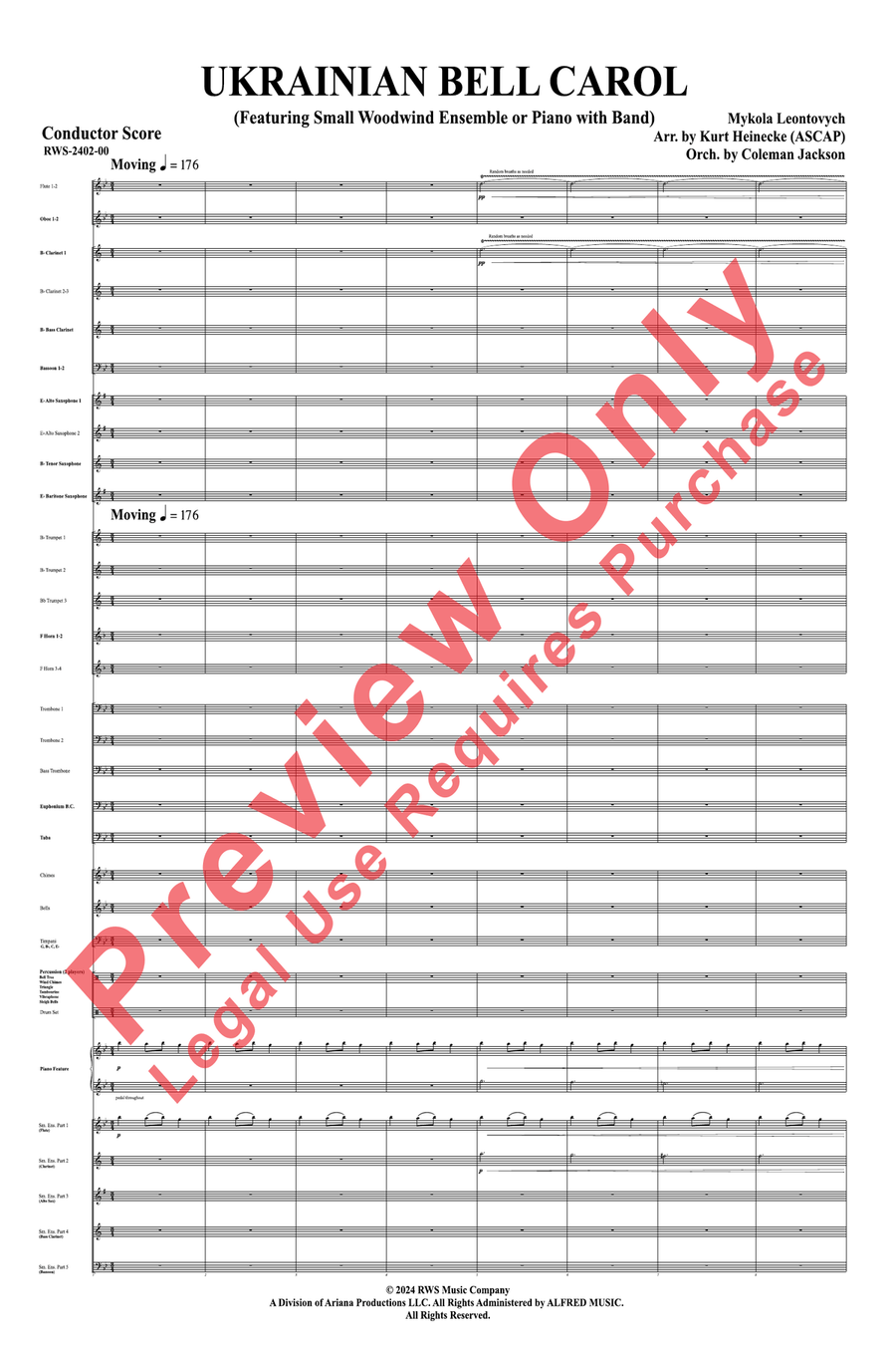 Ukrainian Bell Carol Concert Band scores gallery preview page 4