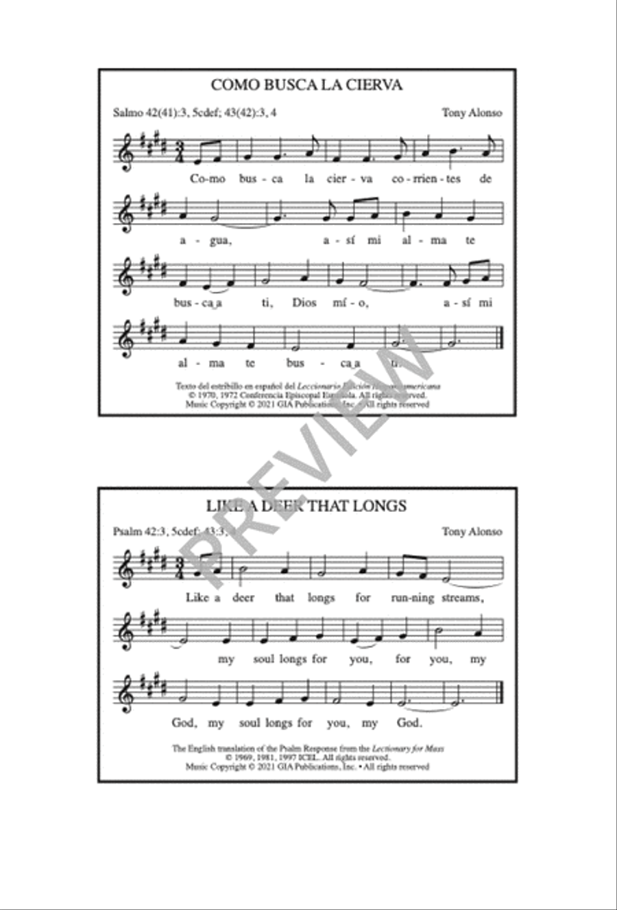 Como Busca la Cierva / Like a Deer That Longs 3-Part scores gallery preview page 16