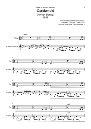 Chiquinha Gonzaga - Candomblé. Arrangement for Viola and Classical Guitar. Score and Separated Parts