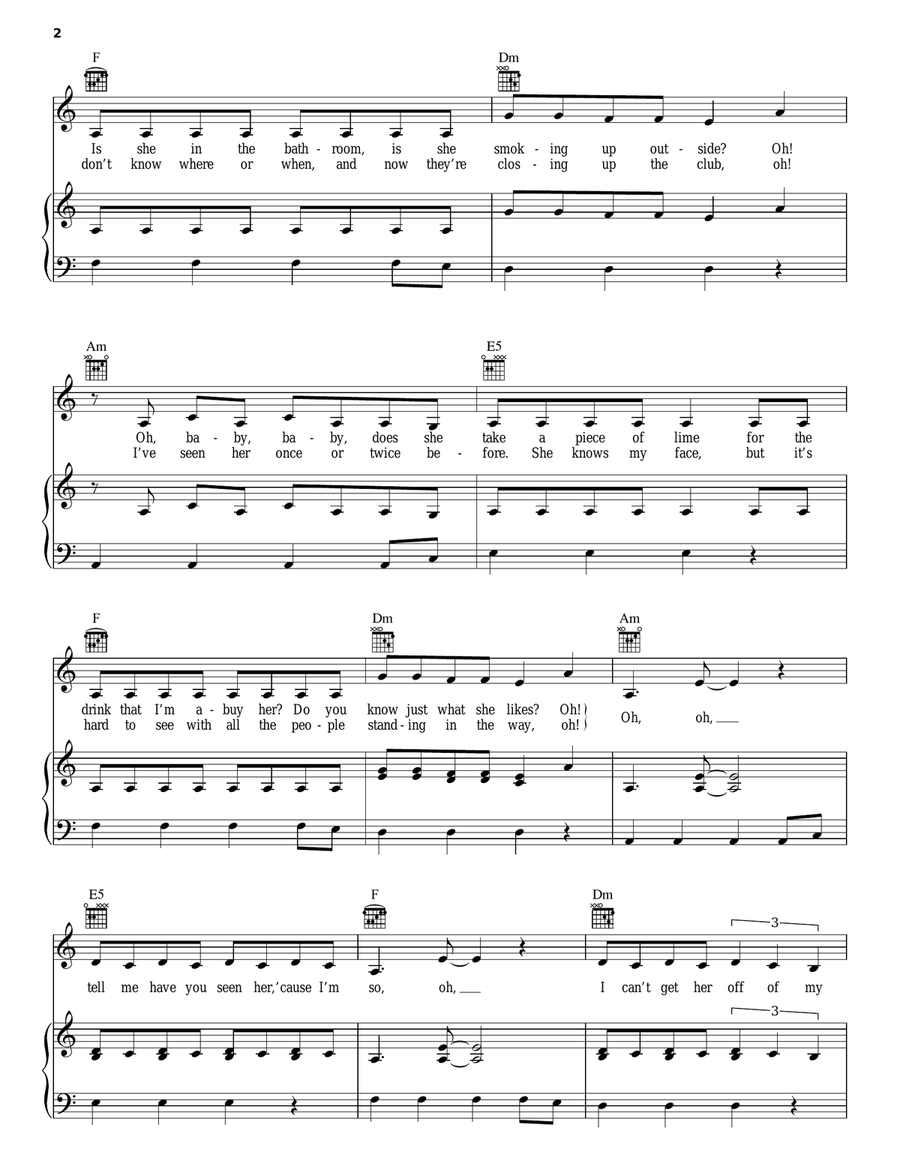 If U Seek Amy Piano, Vocal, Guitar scores gallery preview page 2