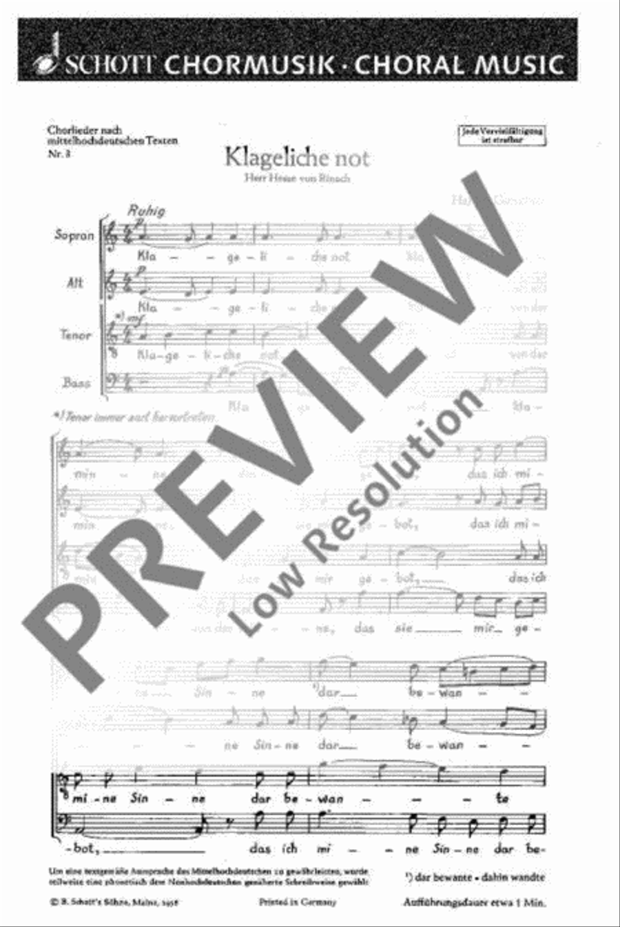 Fünf Chorlieder 4-Part scores gallery preview page 2