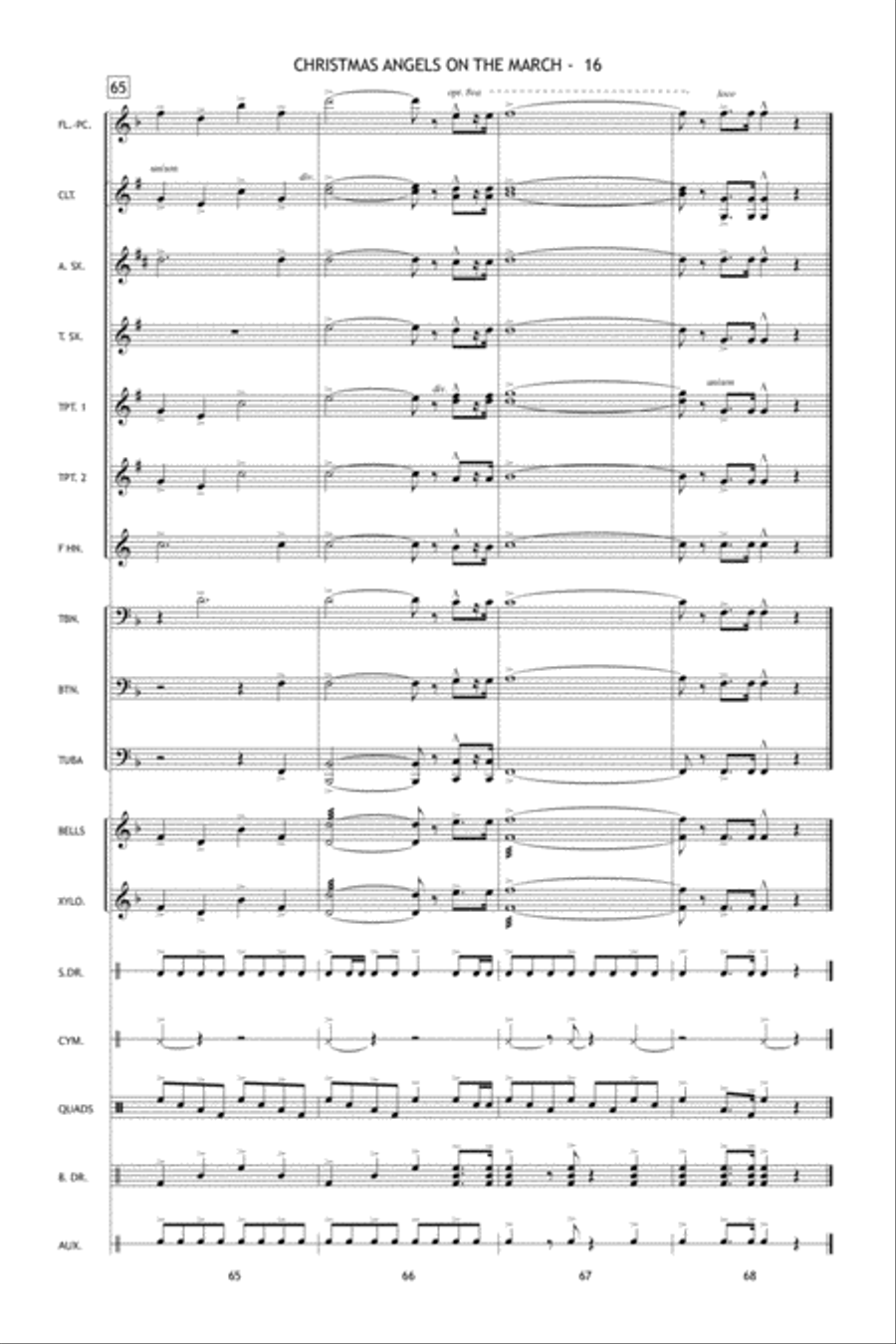 Christmas Angels on the March Marching Band scores gallery preview page 17