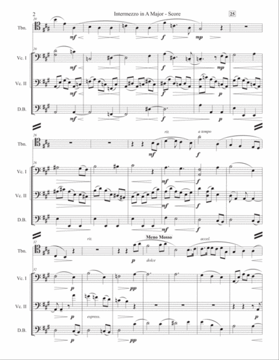 Intermezzo in A Major (Accompanied Trombone Solo) Small Ensemble scores gallery preview page 4