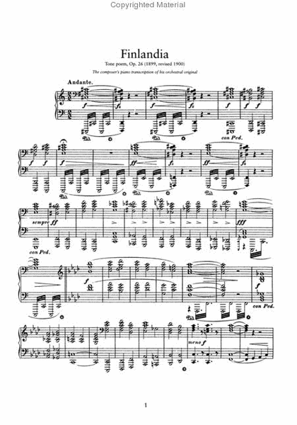 Finlandia, Valse Triste and Other Works for Solo Piano