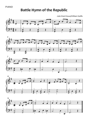 Battle Hymn of the Republic - Easy Piano