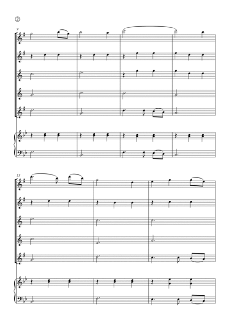 Amazing Grace Saxophone Quintet scores gallery preview page 2