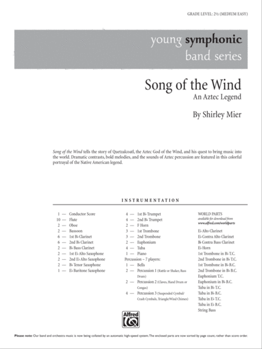 Song of the Wind: Score Concert Band scores gallery preview page 1