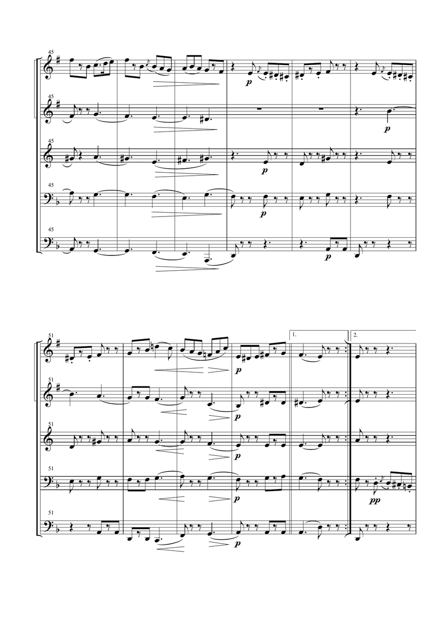 Funeral March of a Marionette for Brass Quintet Brass Quintet scores gallery preview page 5