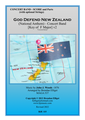 Book cover for God Defend New Zealand (National Anthem) - Concert Band Score and Parts PDF