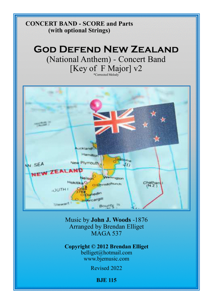 God Defend New Zealand (National Anthem) - Concert Band Score and Parts PDF image number null