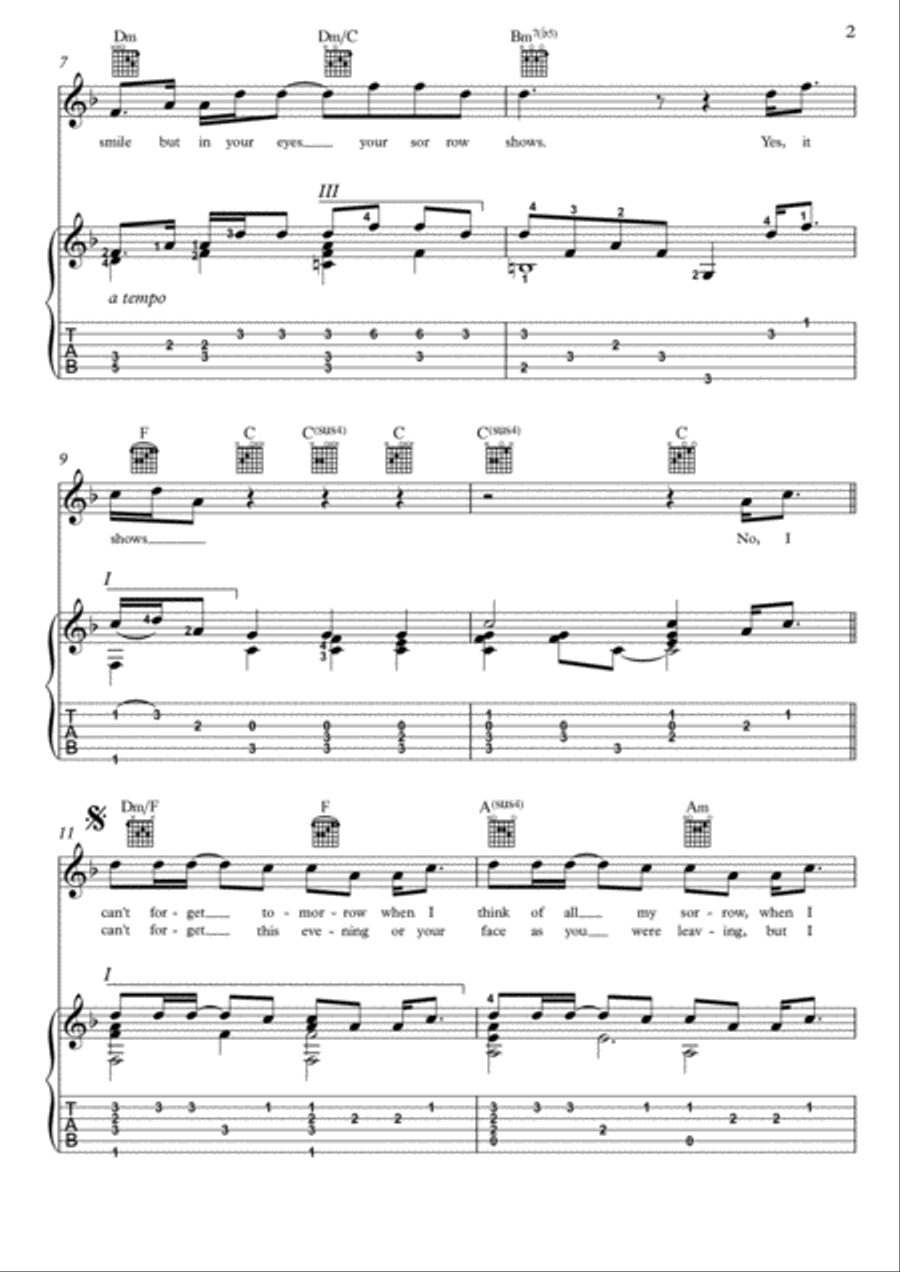 Without You Guitar Tablature scores gallery preview page 2