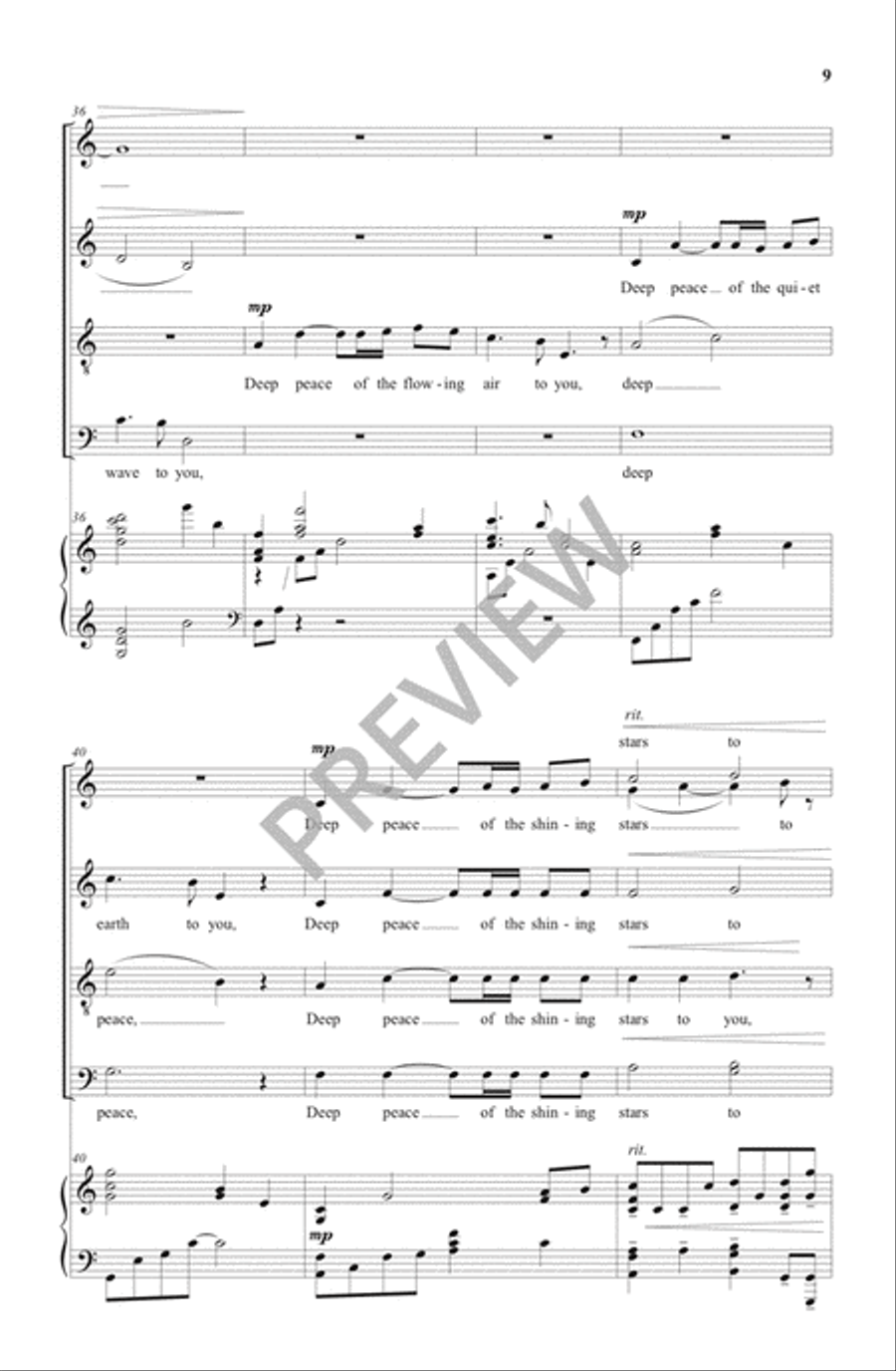 Deep Peace 4-Part scores gallery preview page 10
