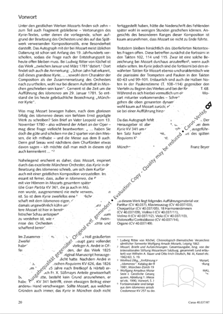 Kyrie in D minor 4-Part scores gallery preview page 21