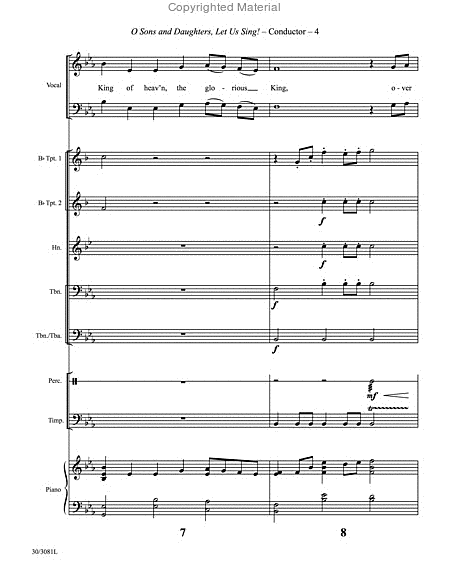 O Sons and Daughters, Let Us Sing! - Brass and Percussion Score and Parts image number null