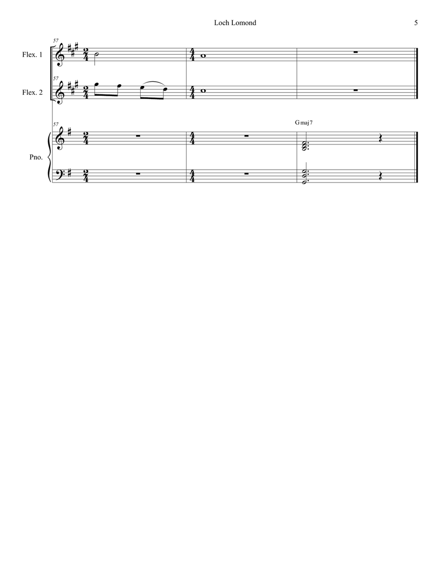Loch Lomond (Duet for Flexible Instrumentation and Piano) Piano Accompaniment scores gallery preview page 5