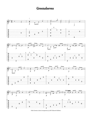 Greensleeves (For Fingerstyle Guitar Tuned CGDGAD)