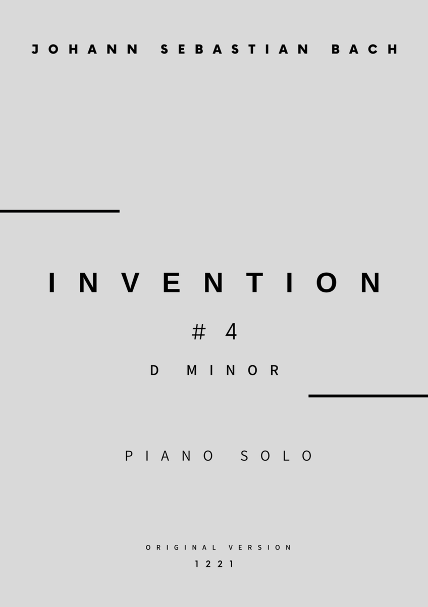 Invention No.4 in D Minor - Piano Solo (Original Version) image number null