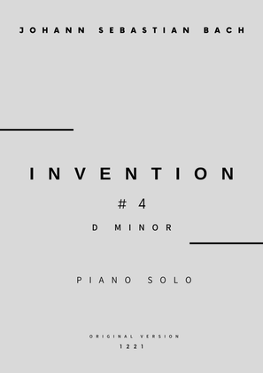 Book cover for Invention No.4 in D Minor - Piano Solo (Original Version)