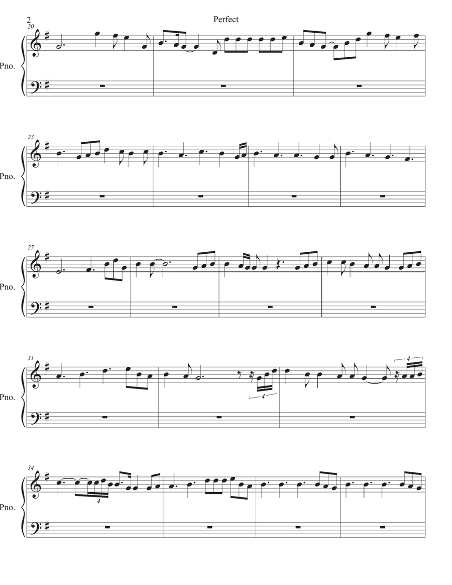 Perfect Perfect Easy Piano scores gallery preview page 2