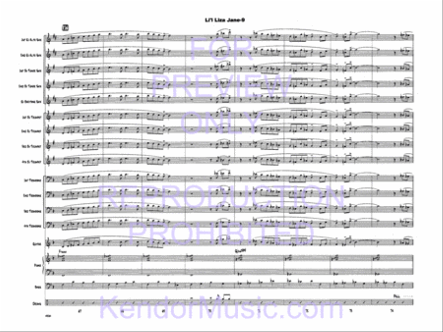 Li'l Liza Jane (Full Score) Jazz Ensemble scores gallery preview page 11