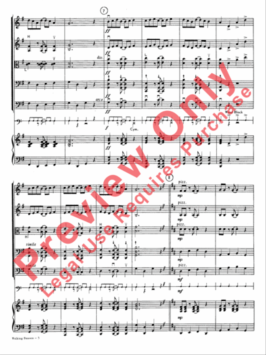Walking Basses Walking Basses String Orchestra scores gallery preview page 7