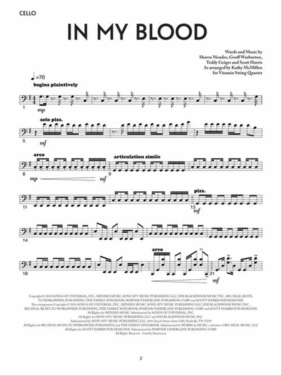 In My Blood - featured in the Netflix Series Bridgerton String Quartet scores gallery preview page 4