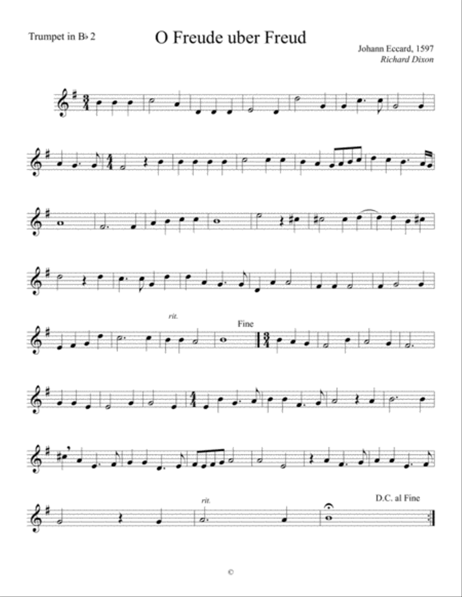 O Freude uber Feud-2nd trumpet-brass quintet Brass Quintet scores gallery preview page 1