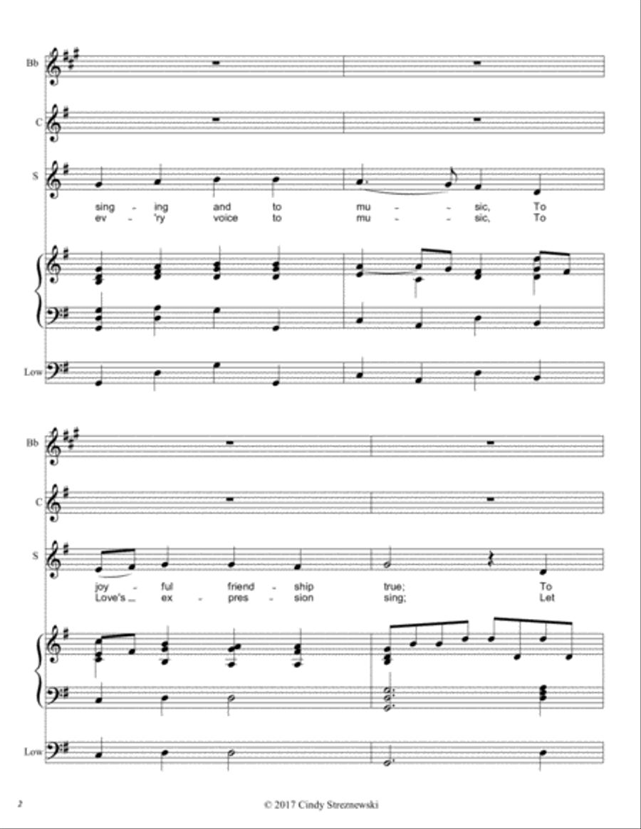 To Music Unison Choir scores gallery preview page 2