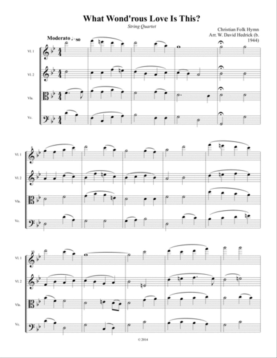 What Wond'rous Love Is This? String Quartet scores gallery preview page 2