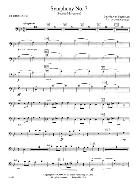 Symphony No. 7 (Second Movement): 1st Trombone