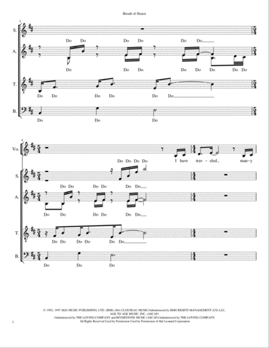 Breath Of Heaven (Mary's Song) 4-Part scores gallery preview page 2