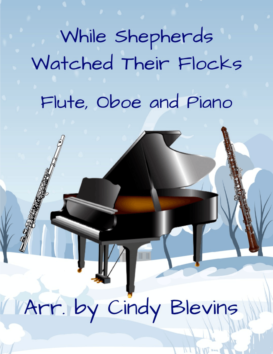 While Shepherds Watched Their Flocks, for Flute, Oboe and Piano Woodwind Duet scores gallery preview page 1