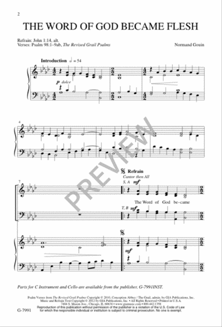 The Word of God Became Flesh 4-Part scores gallery preview page 2