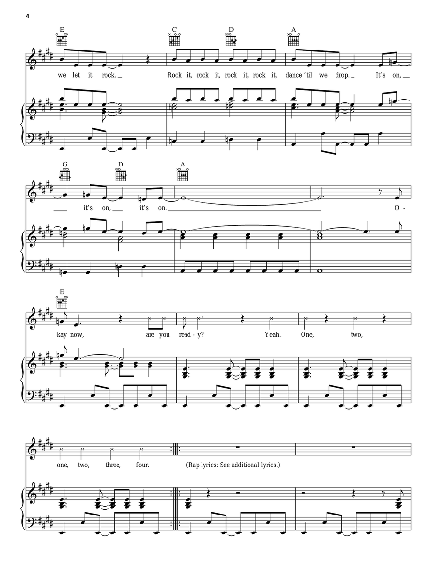 It's On (from Camp Rock 2) Piano, Vocal, Guitar scores gallery preview page 4