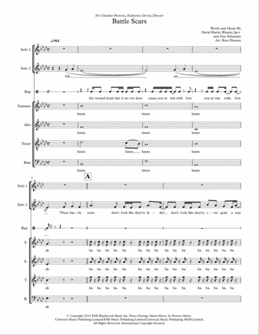 Battle Scars Battle Scars 4-Part scores gallery preview page 1