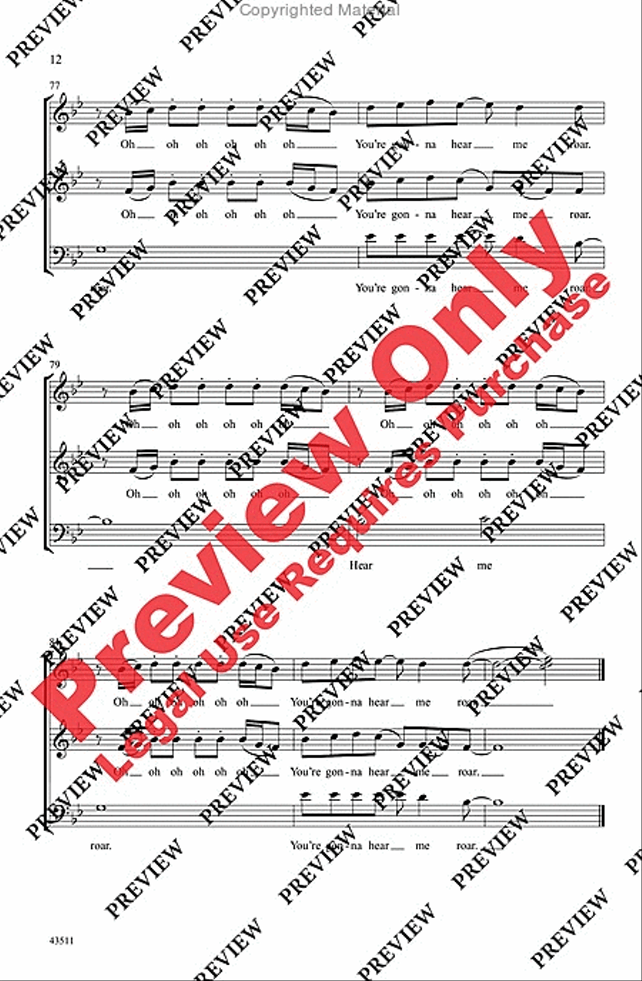 Roar Roar 3-Part scores gallery preview page 12