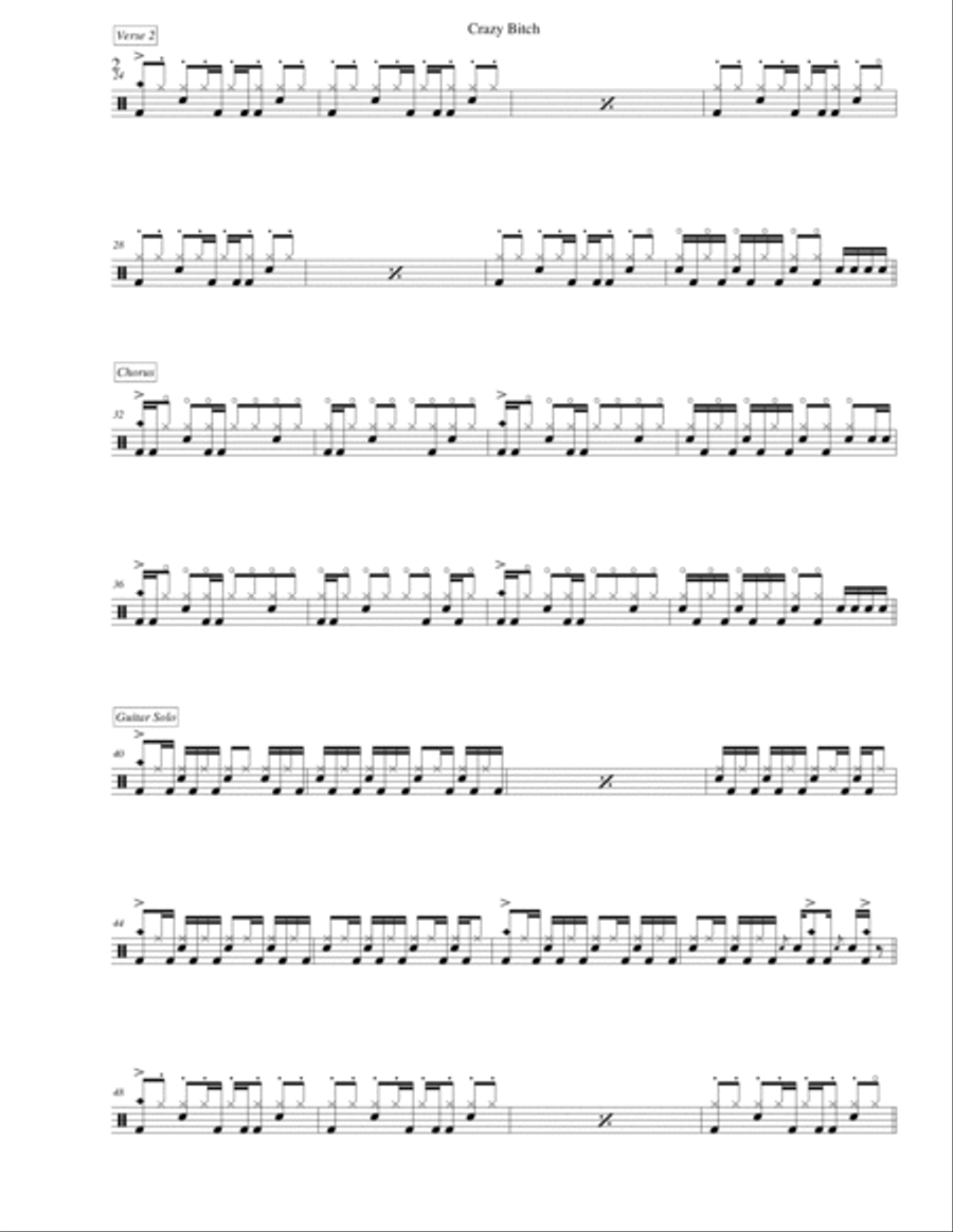 Crazy Bitch Drum Set scores gallery preview page 2