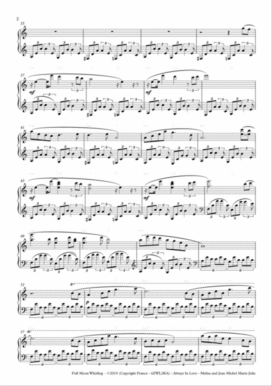 Full Moon Whirling Piano Solo scores gallery preview page 2